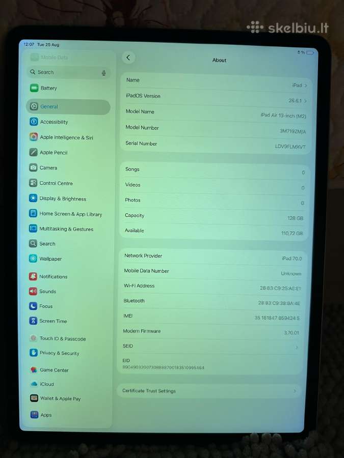 iPad Air 13 M2 / 128gb - nuotraukos Nr. 4