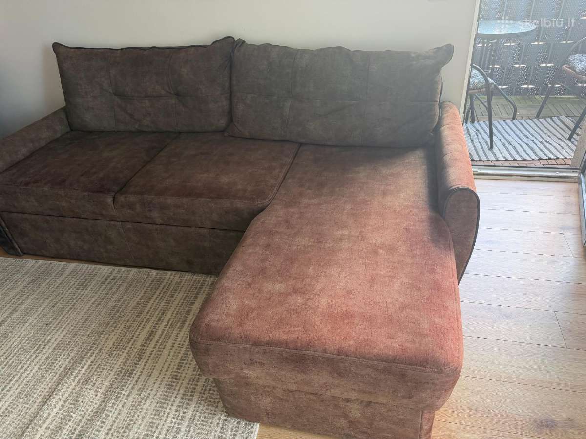 Kampinė sofa-lova su miegojimo funkcija - nuotraukos Nr. 3