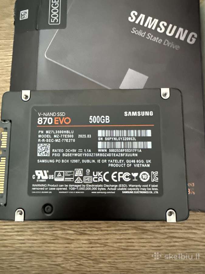 Samsung SSD 870 EVO 500gb - nuotraukos Nr. 2