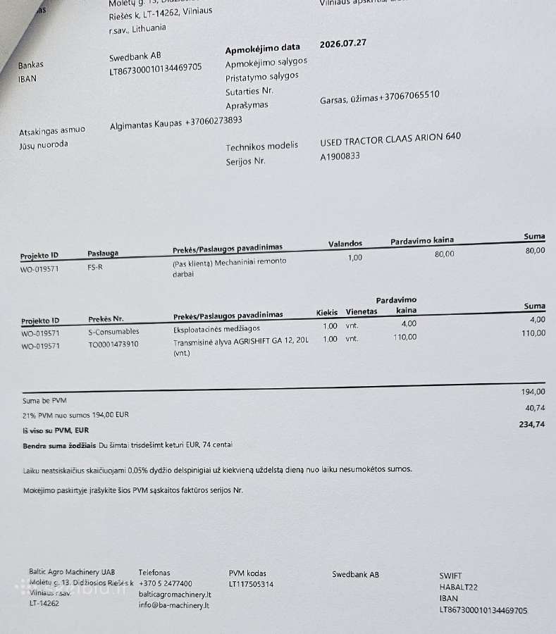 Parduodu traktori Claas Arion 640 - nuotraukos Nr. 16