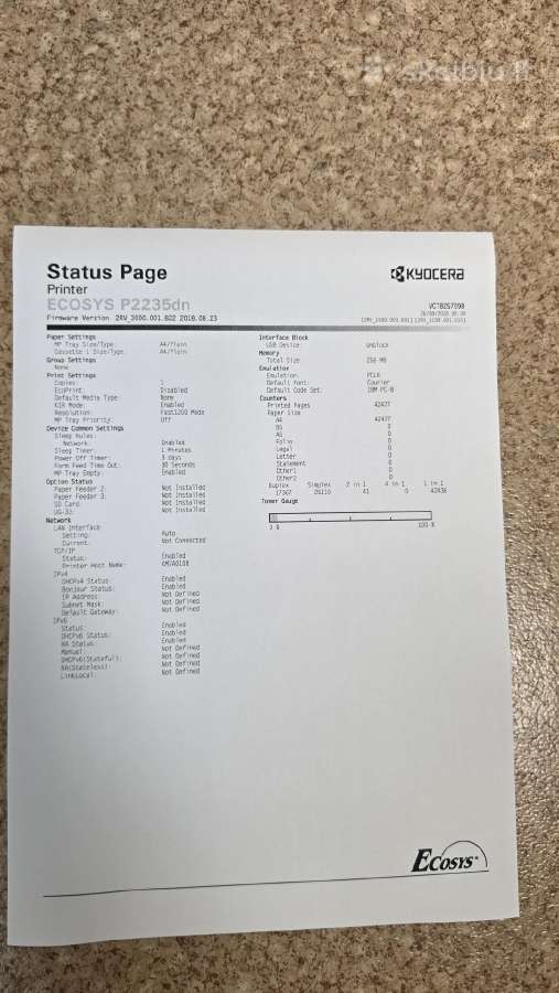 Lazerinis spusdintuvas Kyocera P2235dn - nuotraukos Nr. 2