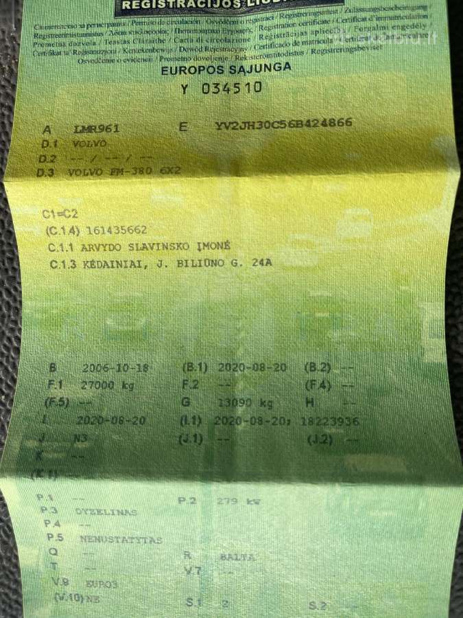 Volvo izotermas 2800eur. - nuotraukos Nr. 7