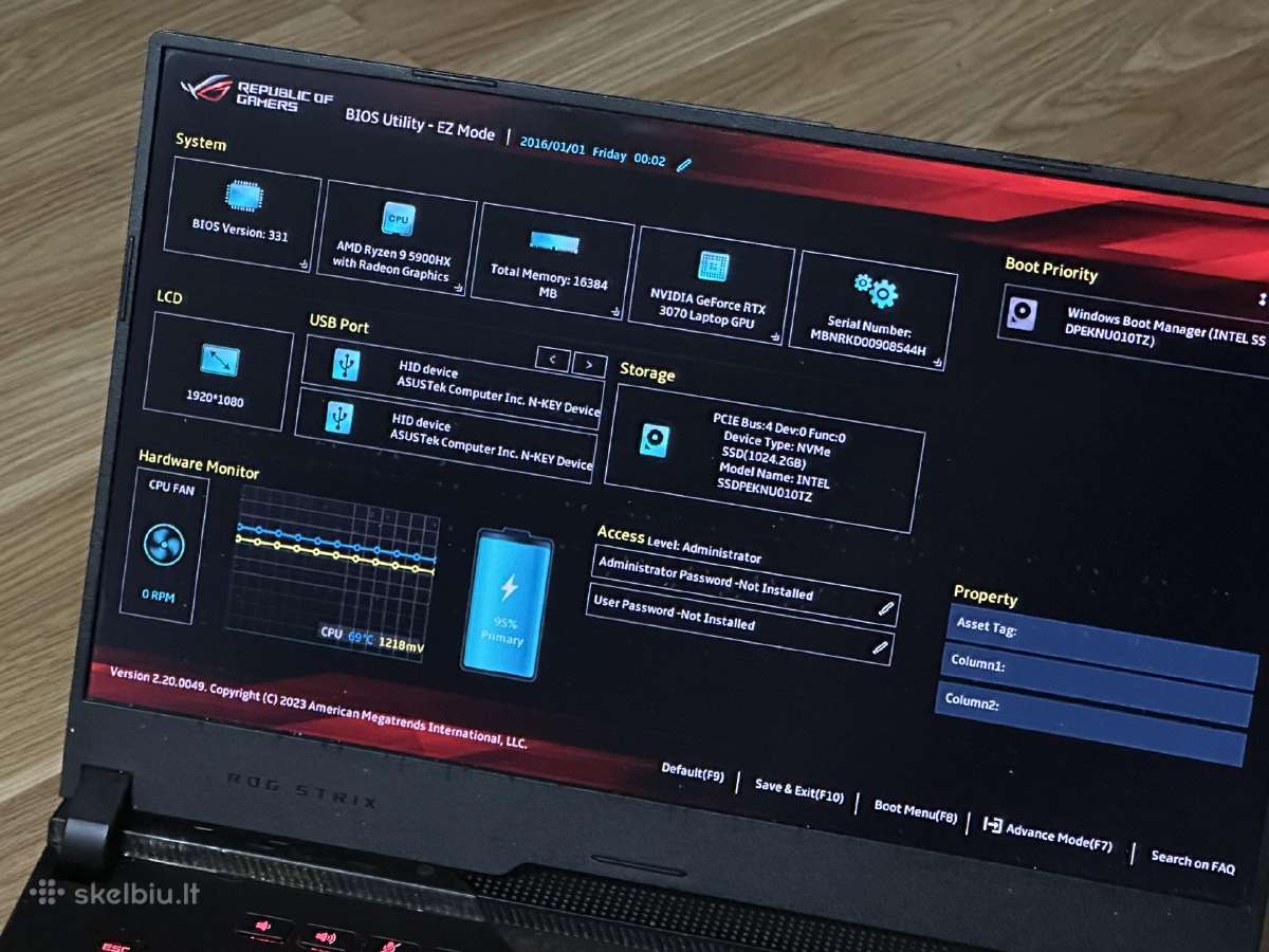 Parduodu Rog Strix 15 Su Ryzen 9, 16gb, Rtx 3070 - nuotraukos Nr. 4