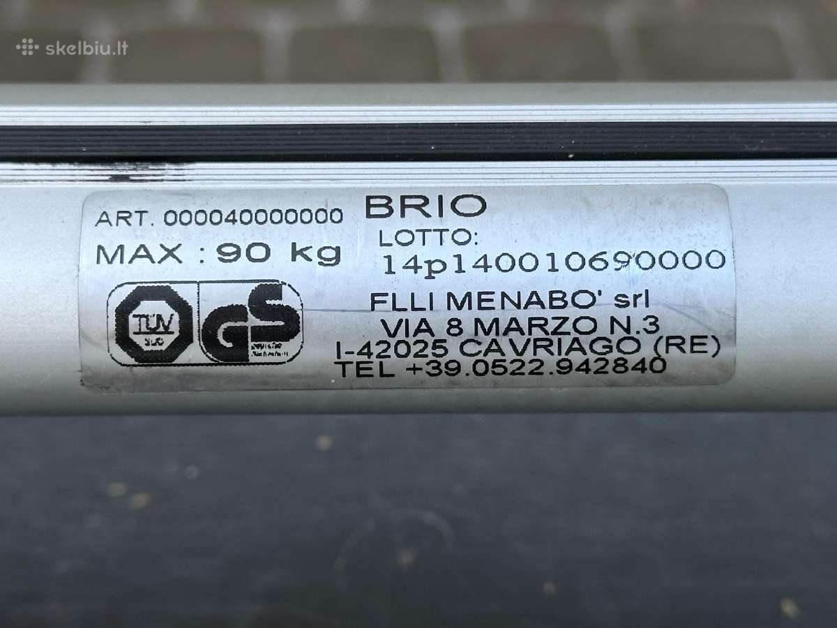 Menabo Brio aliumininiai stogo skersiniai 120 cm - nuotraukos Nr. 3