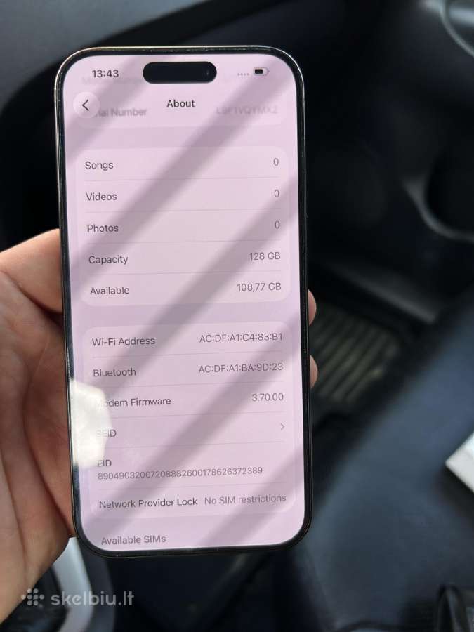 iPhone 15 pro 128gb puikiai išlaikytas - nuotraukos Nr. 4