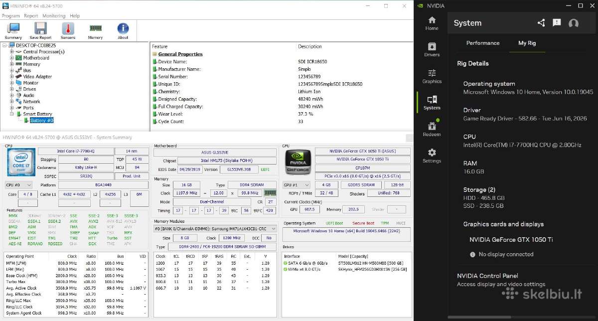 Asus Rog Strix Gl553ve - nuotraukos Nr. 6
