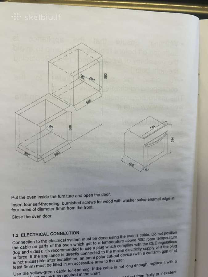 Imontuojama elektrinė orkaitė - nuotraukos Nr. 11