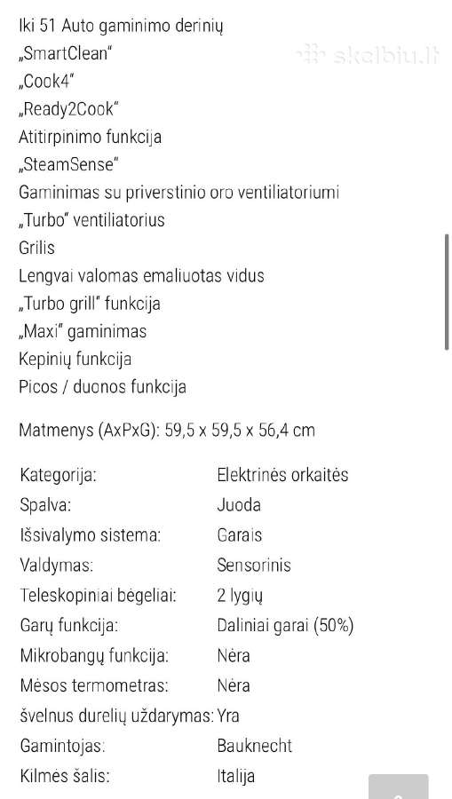 Bauknecht įmontuojama orkaitė - nuotraukos Nr. 7