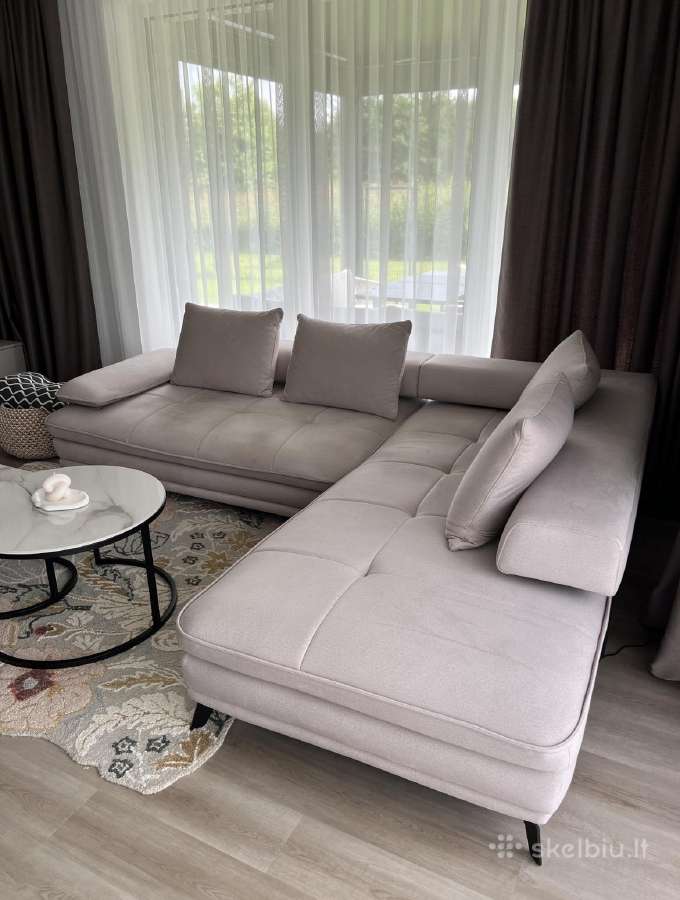 Didelė kreminės spalvos kampinė sofa - nuotraukos Nr. 4