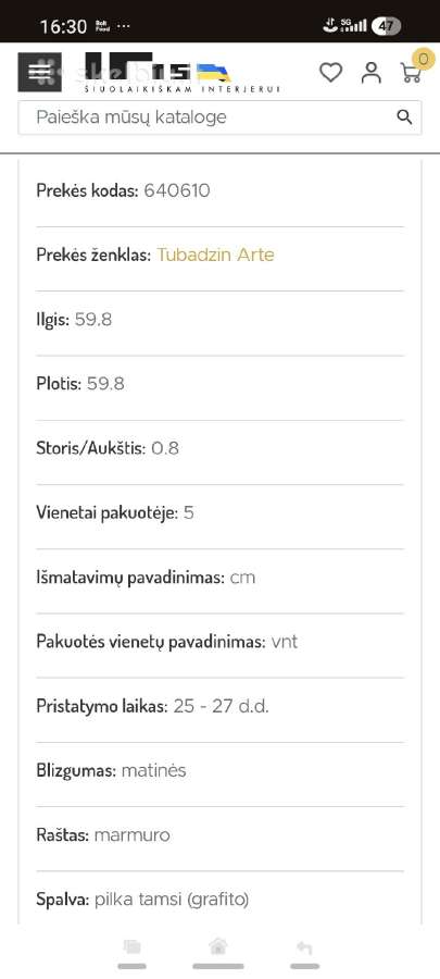 Akmens masės 60x60 plytelės - nuotraukos Nr. 7