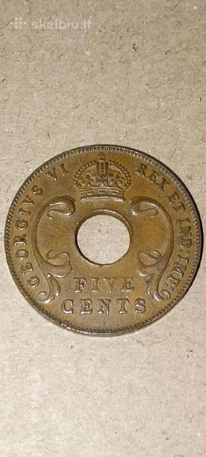Rytų Afrika 5 centai 1941 - nuotraukos Nr. 2
