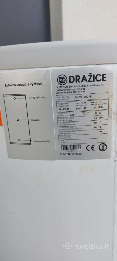 Naudotas 200l boileris Dražice Okce200s - nuotraukos Nr. 4
