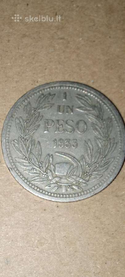 Čilė 1 pesas 1933 - nuotraukos Nr. 2