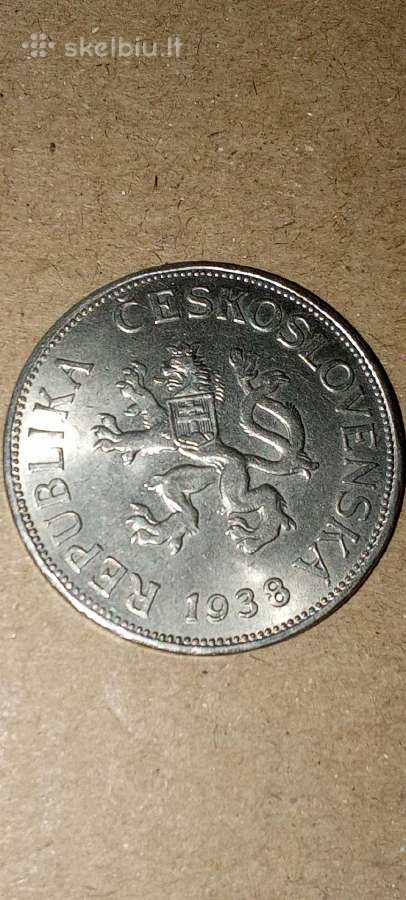 Čekoslovakija 5 korūnos 1938 - nuotraukos Nr. 2