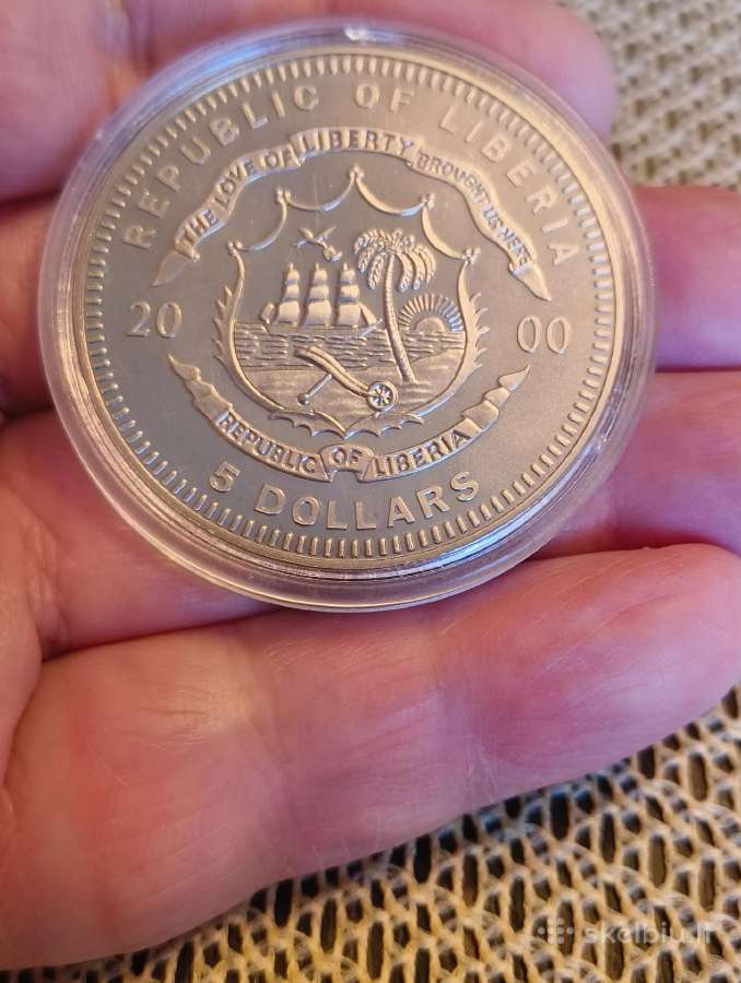 Moneta 5$ Liberija Unc Originalas Kapsulėje - nuotraukos Nr. 4