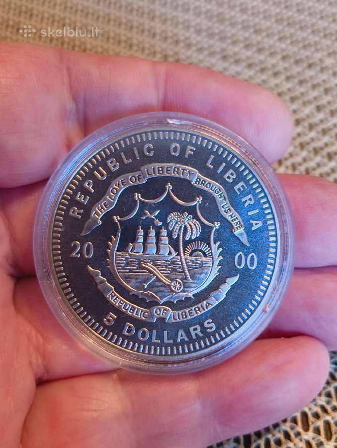Moneta 5$ Liberija Unc Originalas Kapsulėje - nuotraukos Nr. 6