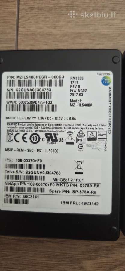 Sas SSD 3.6tb 1.92tb 12gb/s, 800gb 6gb/s - nuotraukos Nr. 13