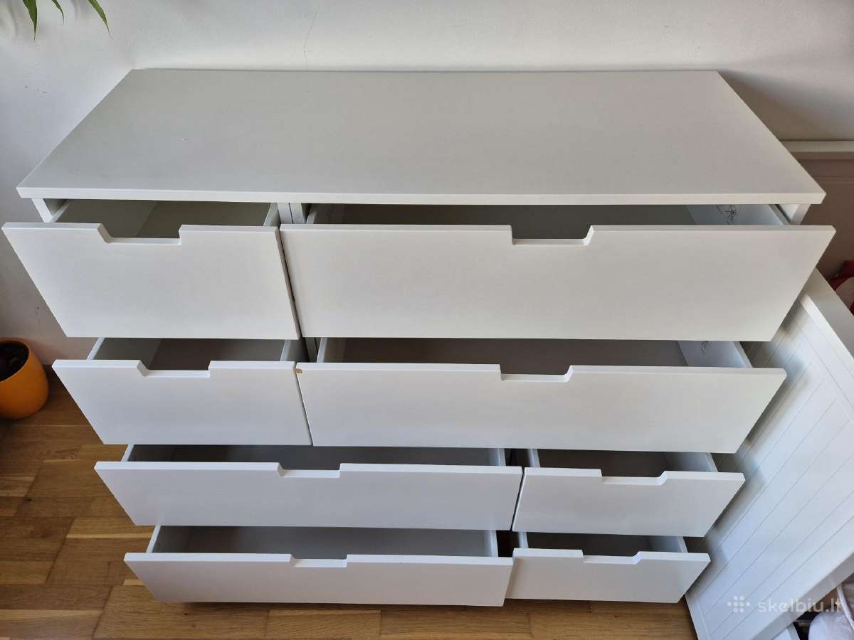 Balta Ikea Nordli 8-ių stalčių komoda - nuotraukos Nr. 2