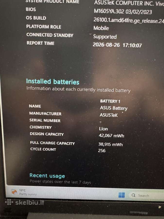 Asus Vivobook/ Ryzen 5 7530u/ 16gb RAM/ 512gb SSD - nuotraukos Nr. 8