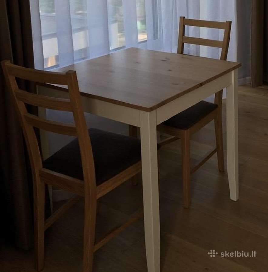 Ikea Lerhamn stalas naudotas 74cm x 74cm. - nuotraukos Nr. 2