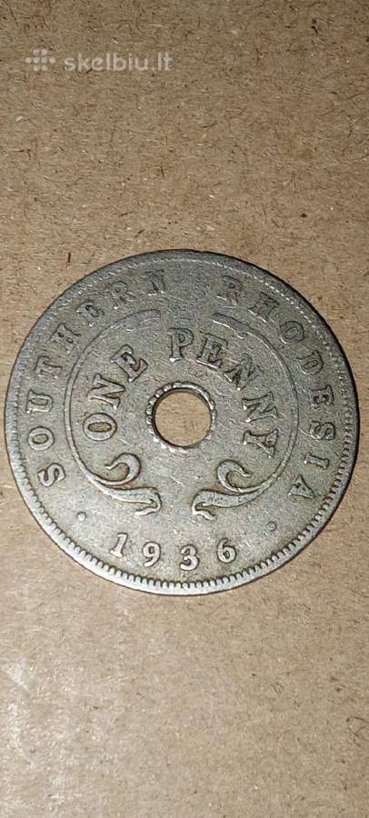 Pietų Rodezija 1 pensas 1936 - nuotraukos Nr. 2