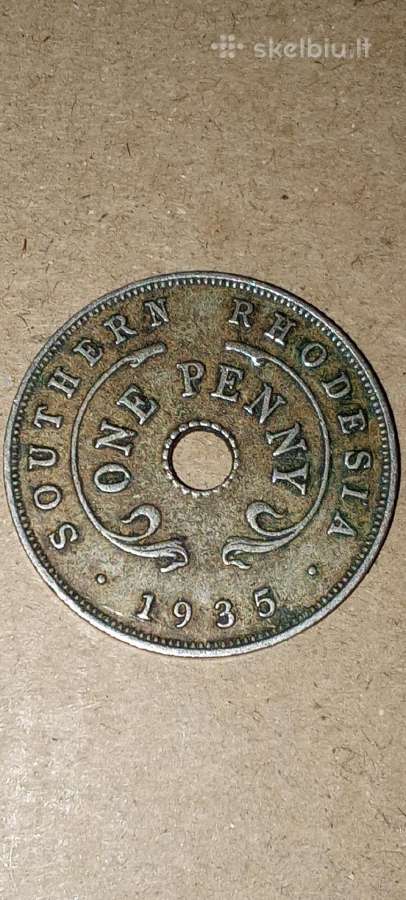 Pietų Rodezija 1 pensas 1935 - nuotraukos Nr. 2