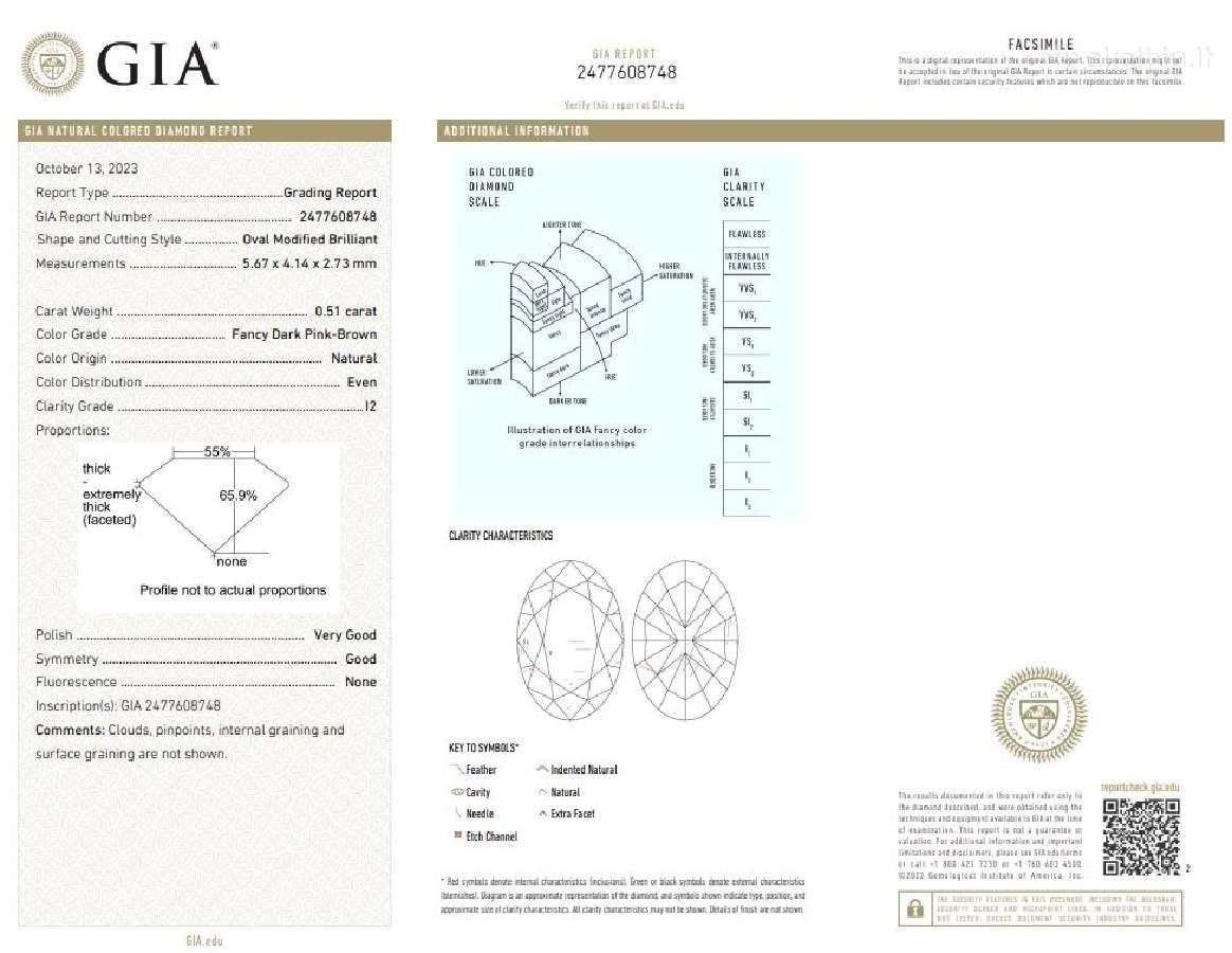 Natūralus deimantas 0.51 ct (rožinės spalvos) - nuotraukos Nr. 6