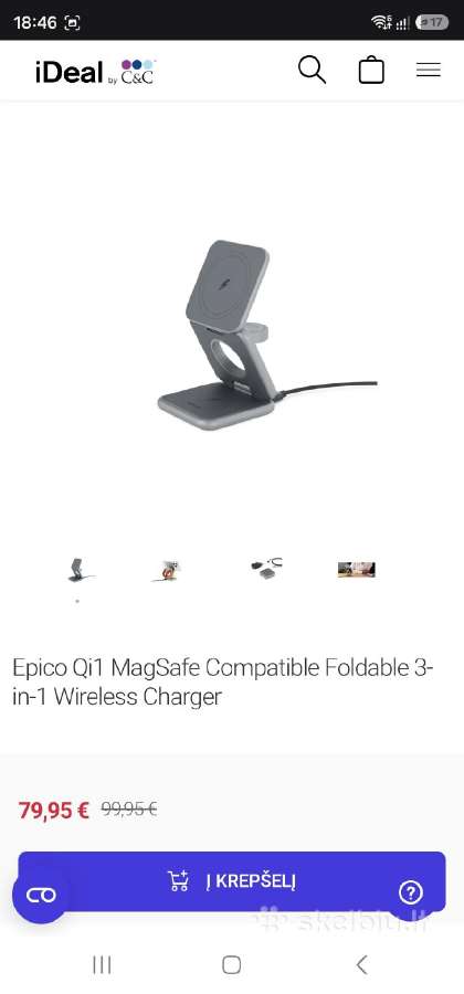 Epico Ultrabase Ef30 3in1 Magsafe Wireless - nuotraukos Nr. 4