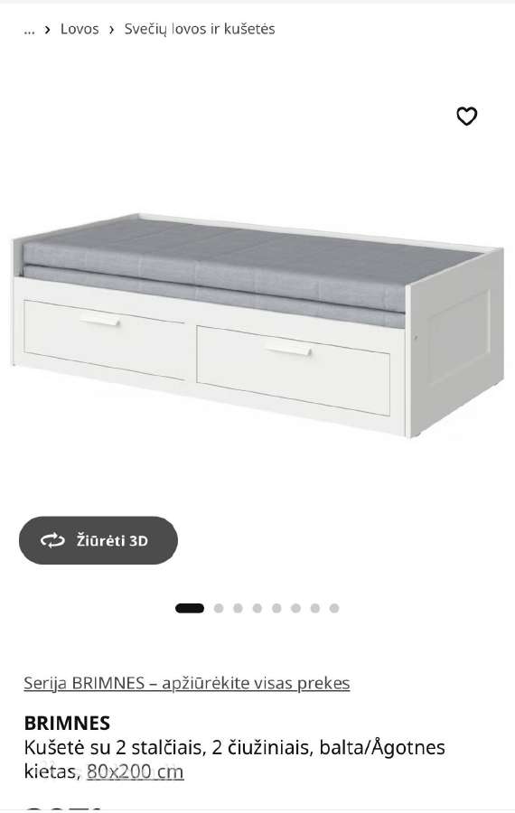 Ikea Brimnes lova - nuotraukos Nr. 2
