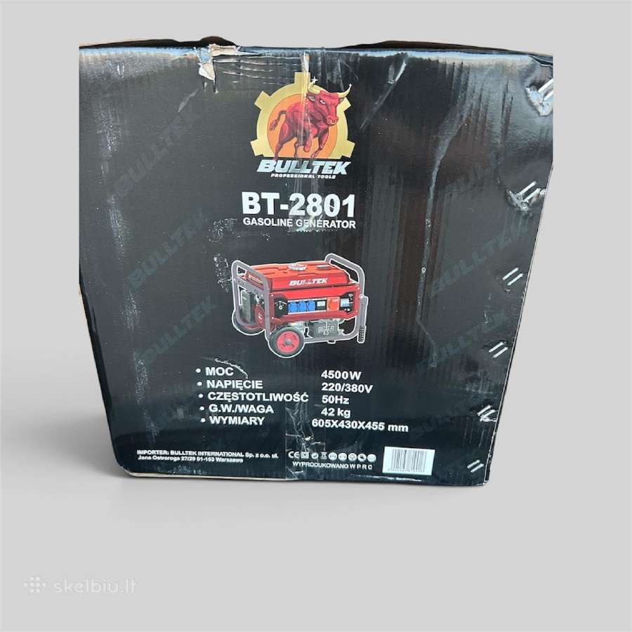 Benzininis generatorius 4500w Bulltek Bt-2801 - nuotraukos Nr. 7