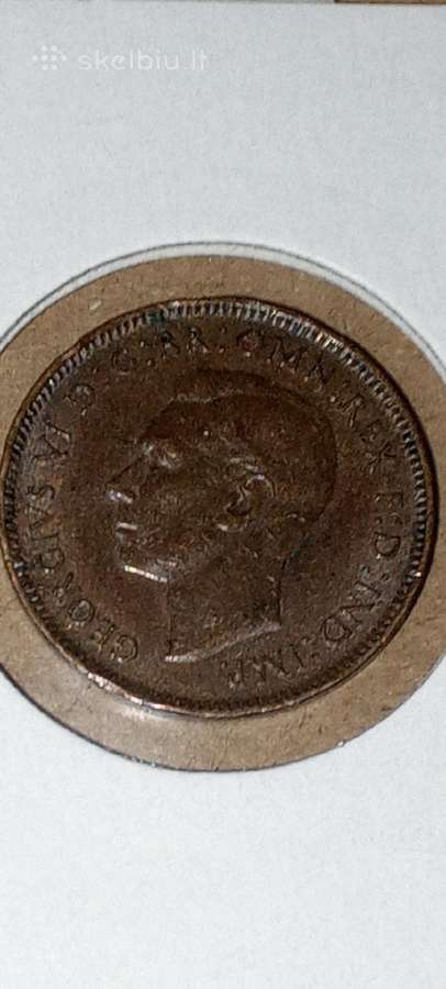 Anglija 1 fartingas 1939 - nuotraukos Nr. 2