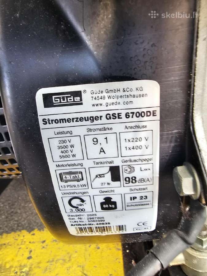 Vokiškas benzininis generatorius 9,5kw el.starter - nuotraukos Nr. 3