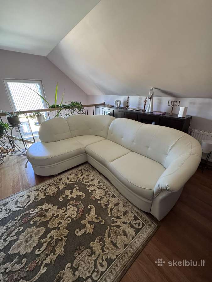 Balta kampinė sofa-lova - nuotraukos Nr. 2