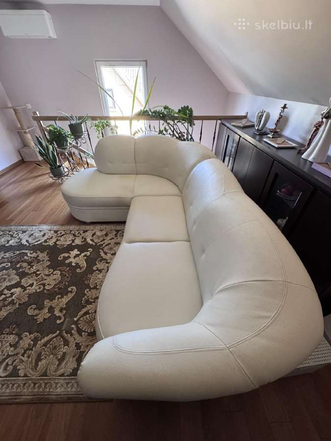 Balta kampinė sofa-lova - nuotraukos Nr. 3