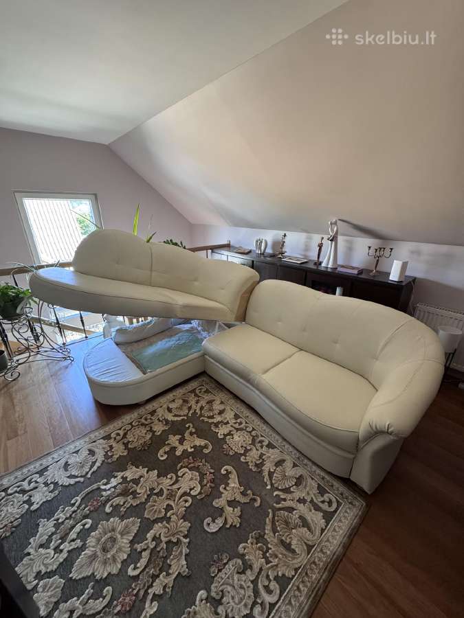 Balta kampinė sofa-lova - nuotraukos Nr. 4