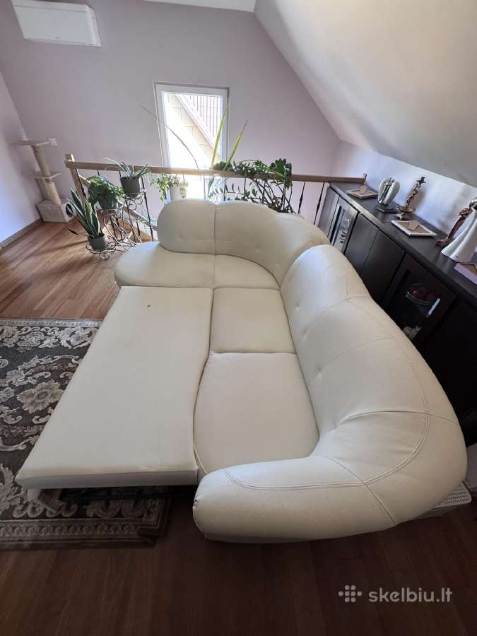 Balta kampinė sofa-lova - nuotraukos Nr. 8