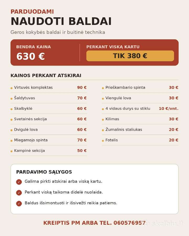 Pigiai parduodami buto baldai ir buitine technika - nuotraukos Nr. 17