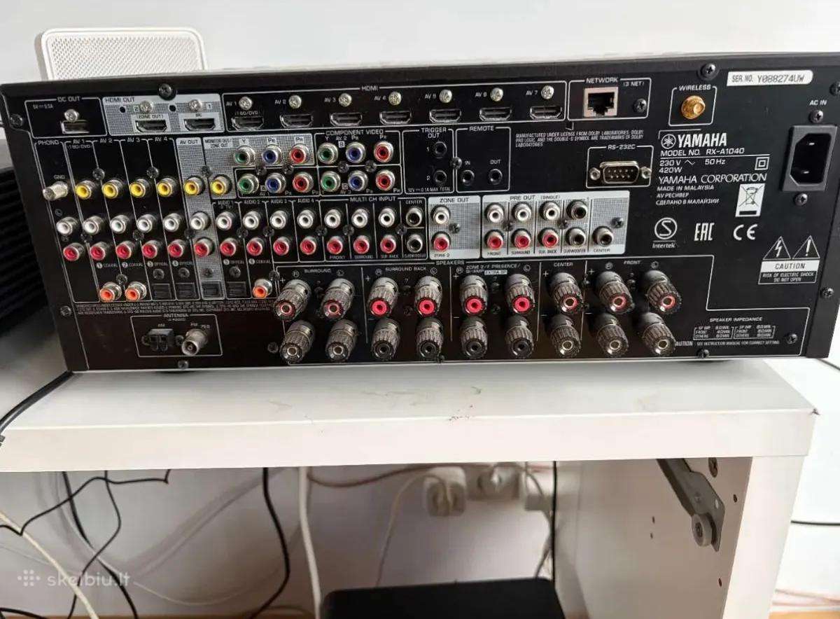 Yamaha rx-a1040 stiprintuvas Hdmi Arc, pre out - nuotraukos Nr. 3