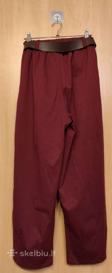 Itališkos bordo kelnės su dirželiu 46 (XL/2xl) d. - nuotraukos Nr. 2