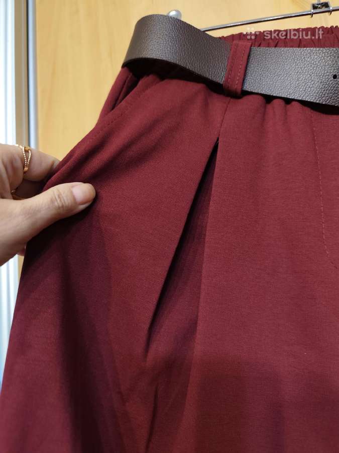 Itališkos bordo kelnės su dirželiu 46 (XL/2xl) d. - nuotraukos Nr. 4