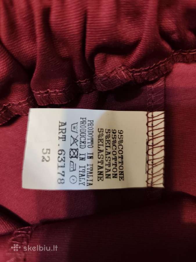 Itališkos bordo kelnės su dirželiu 46 (XL/2xl) d. - nuotraukos Nr. 8