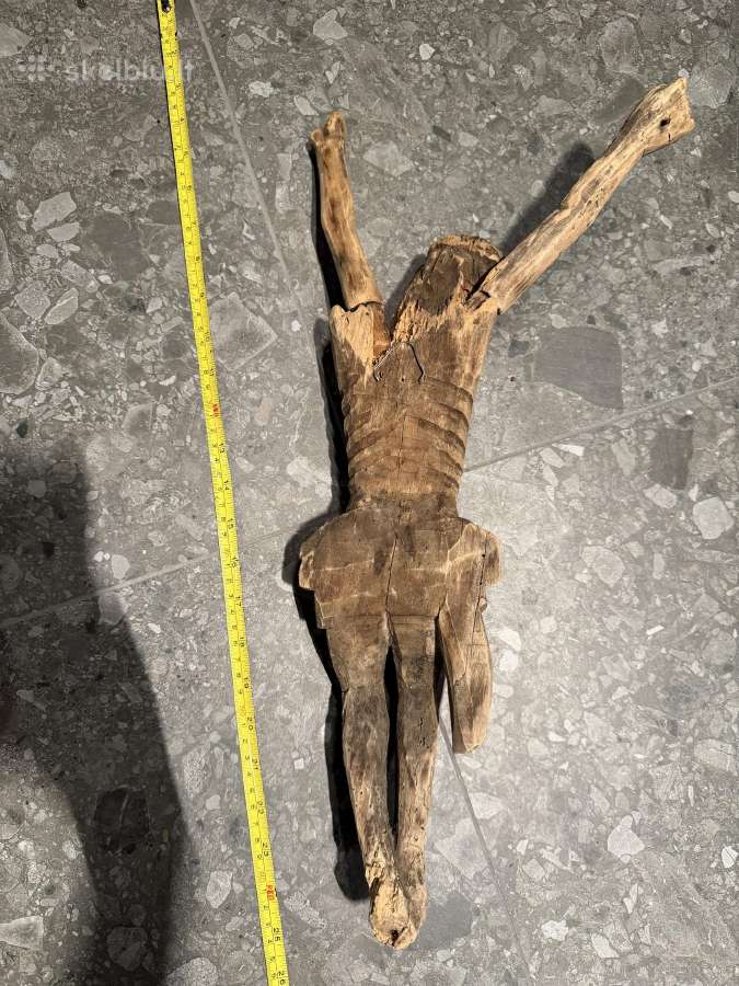 Antikvaras medinė Nukryžiuotojo Kristaus skulptūr - nuotraukos Nr. 2