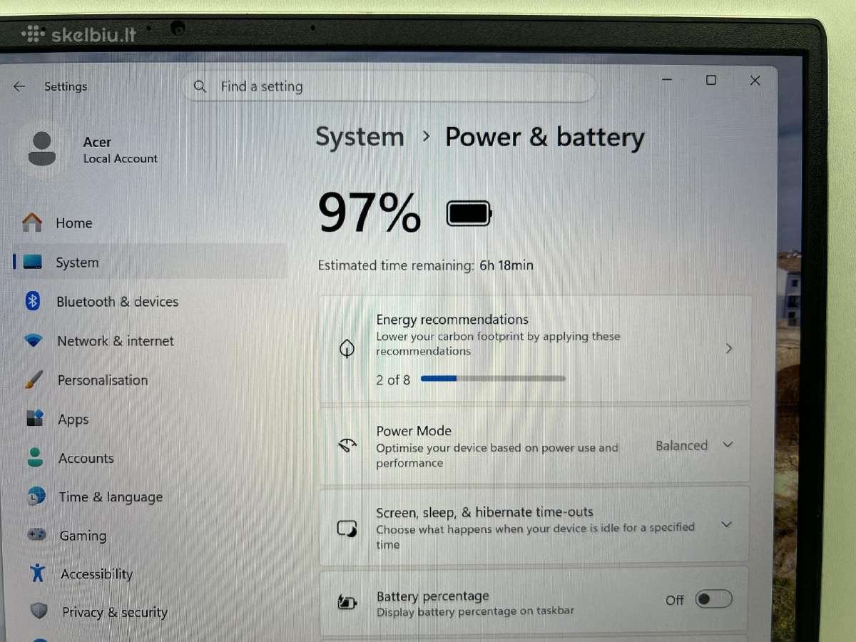 Acer swift 314 i7-11th/16gb/512nvme - nuotraukos Nr. 3