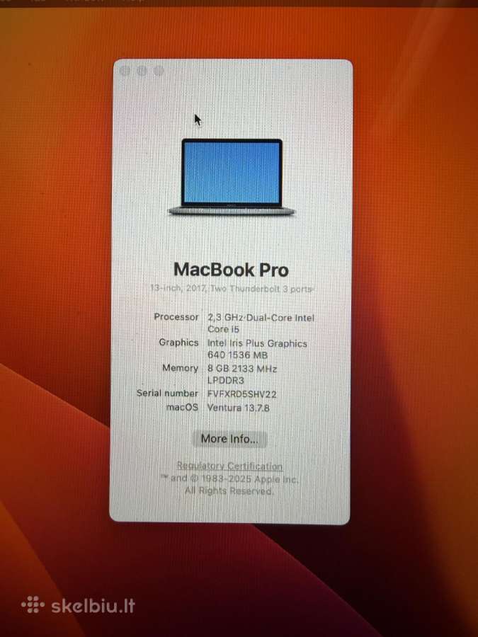 MacBook Pro 13 2017 - nuotraukos Nr. 8