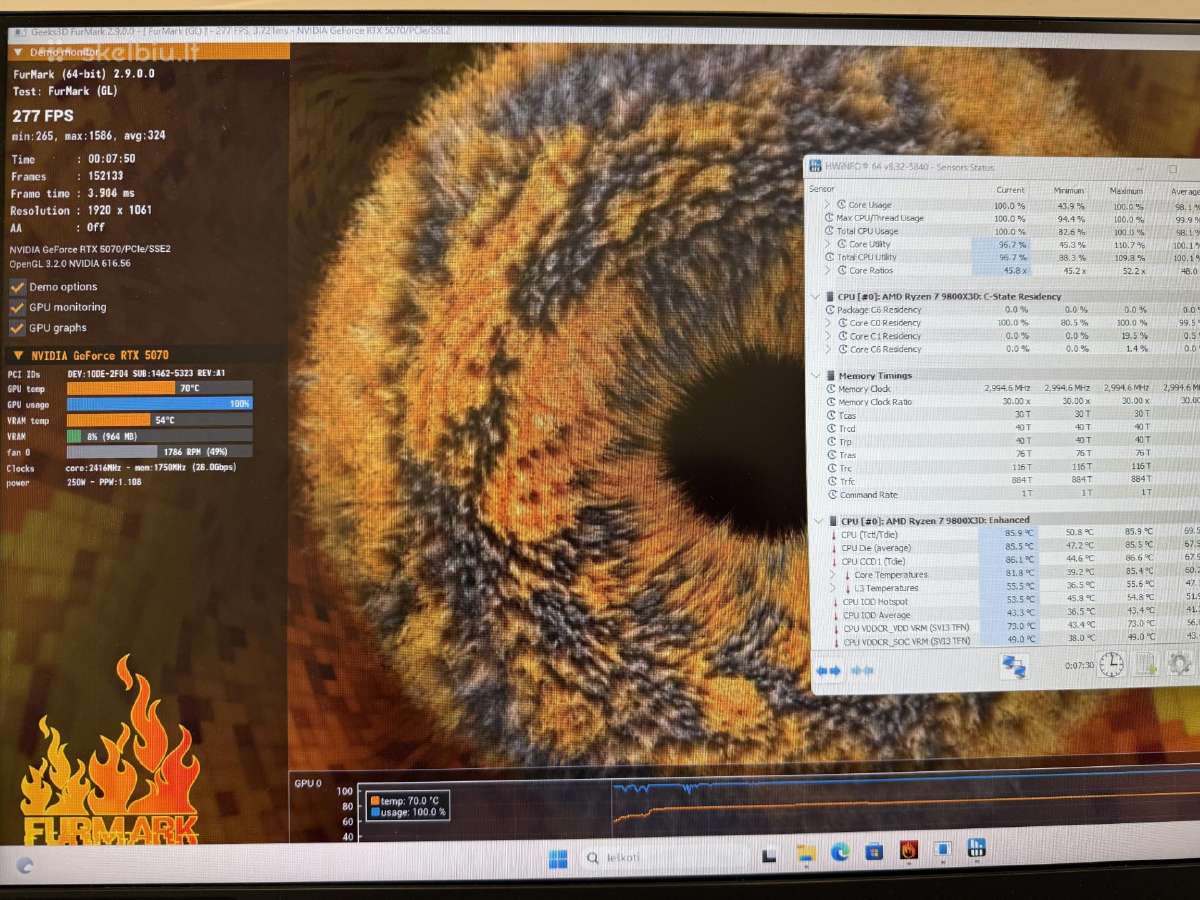 Rtx 5070 Ryzen 7 9800x3d 32gb Ddr5 1tb 990 SSD - nuotraukos Nr. 5
