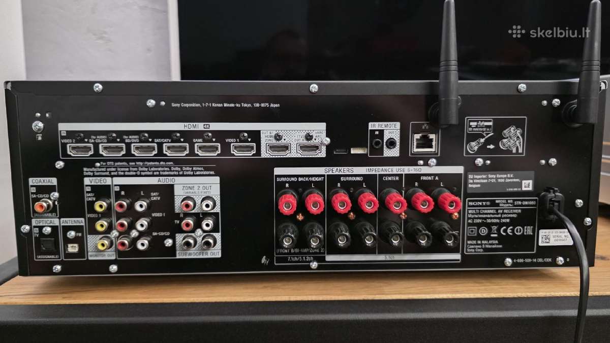 Sony str dn1080 7.2 4k Hdmi arc WiFi Bt Spotify - nuotraukos Nr. 5