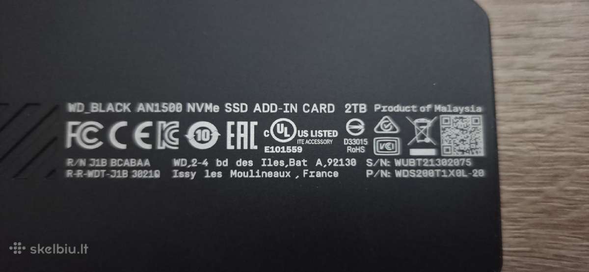 Wd Black An1500 2tb Nvme SSD Raid Pcie - nuotraukos Nr. 5