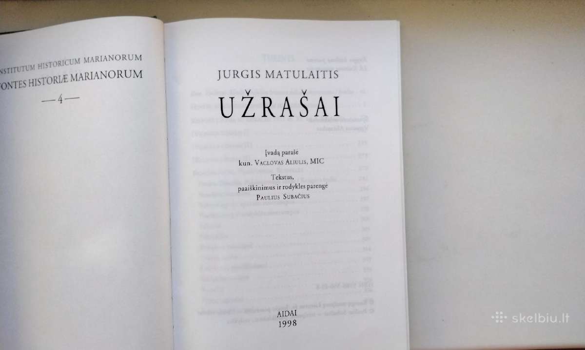 J. Matulaitis. Užrašai. 1998 m. leid. - nuotraukos Nr. 2