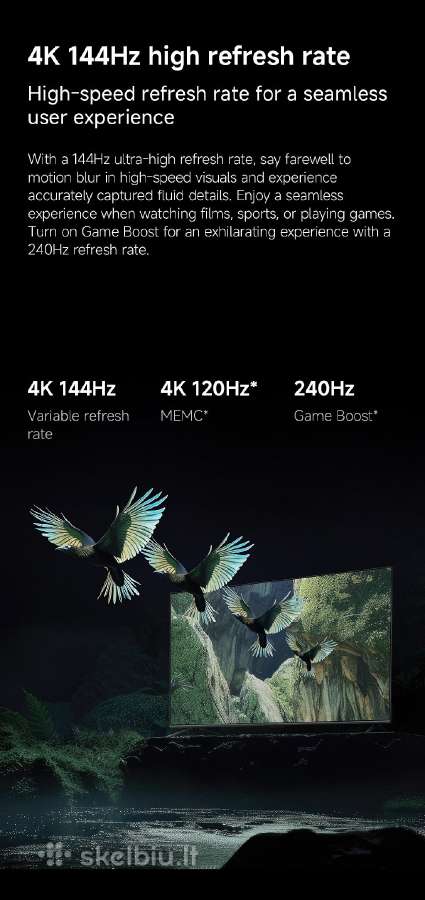 Xiaomi 55" 140cm mini LED 144hz - nuotraukos Nr. 6