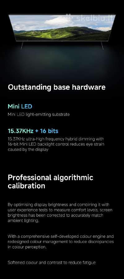 Xiaomi 55" 140cm mini LED 144hz - nuotraukos Nr. 7